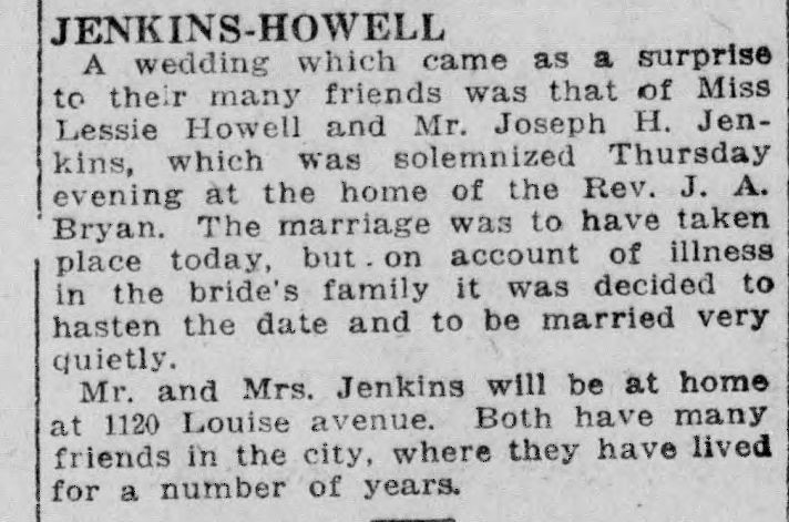 Lessie Howell-Joseph H. Jenkins